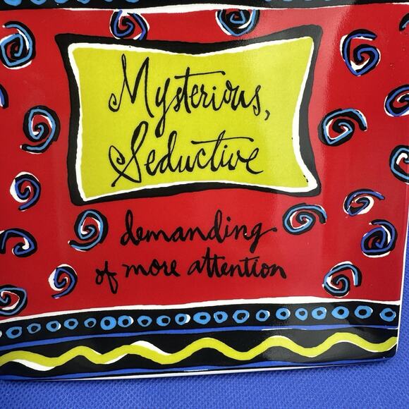 Joyce Shelton Plate Trinket Dish Fine Wining “Mysterious Seductive…Attention” - Picture 2 of 6